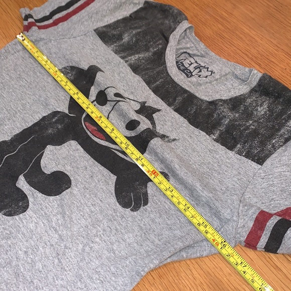 FELIX THE CAT~Size XS-S~Vintage Varsity Stripe Sleeve T-shirt ~ - Picture 8 of 9